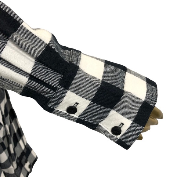 Derek Lam 10 Crosby Shirt Dress, Buffalo Plaid Flannel Cotton, Sz 8, Black White - Picture 6 of 15
